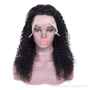 Direct Factory Sale Swiss Lace Curly Lace Frontal Wig For Black Women Virgin Human Hair Brazilian Kinky Curly Lace Wig Vendors